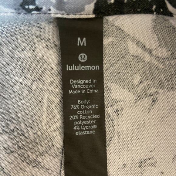Lululemon All Town Button Down Canopy Ice Grey Black Shirt- Men's Size M - Picture 5 of 6